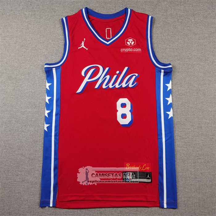 Camiseta Philadelphia 76ers Paul George NO 8 Statement 2024-25 Rojo